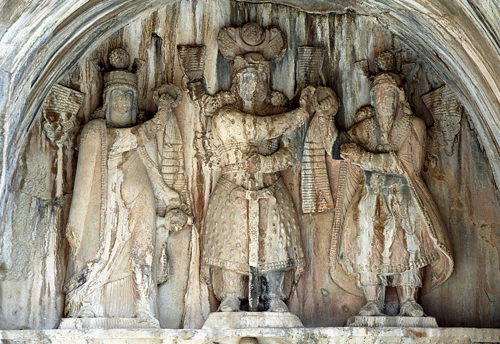 Khosrow & the Waters — Anāhitā pours the waters of sovereignty as Ahura Mazda crowns the last great king.
