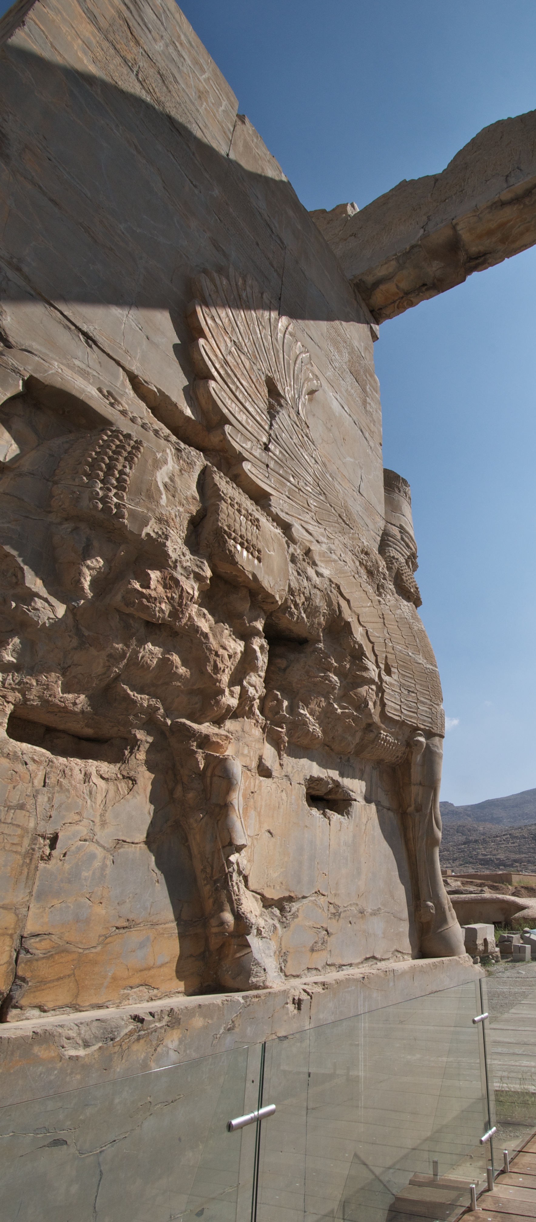 Winged human-headed bull at the Gate of All Nations, Persepolis