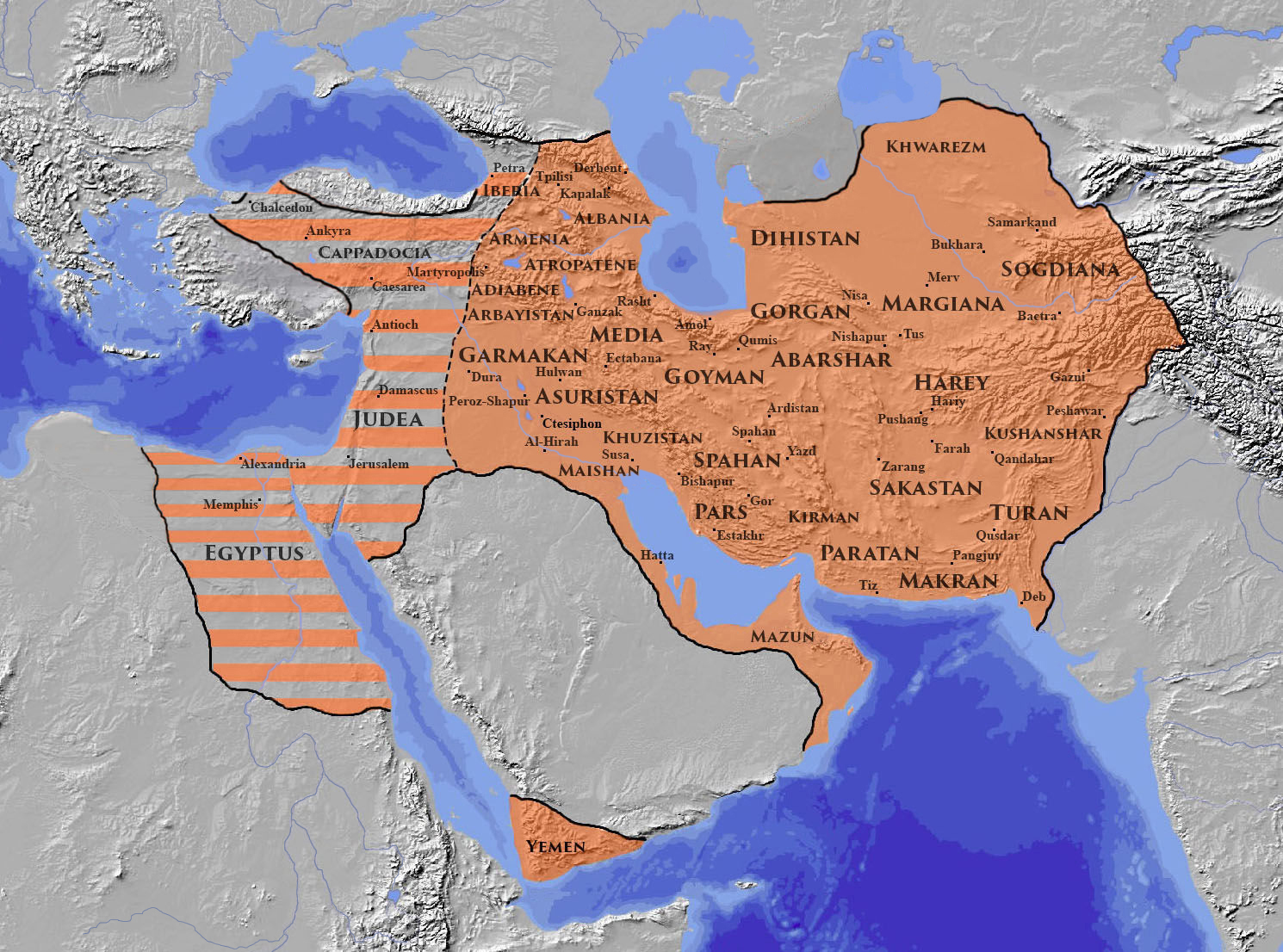 The Sasanian Empire — The last great Zoroastrian empire at its height, c. 621 CE.