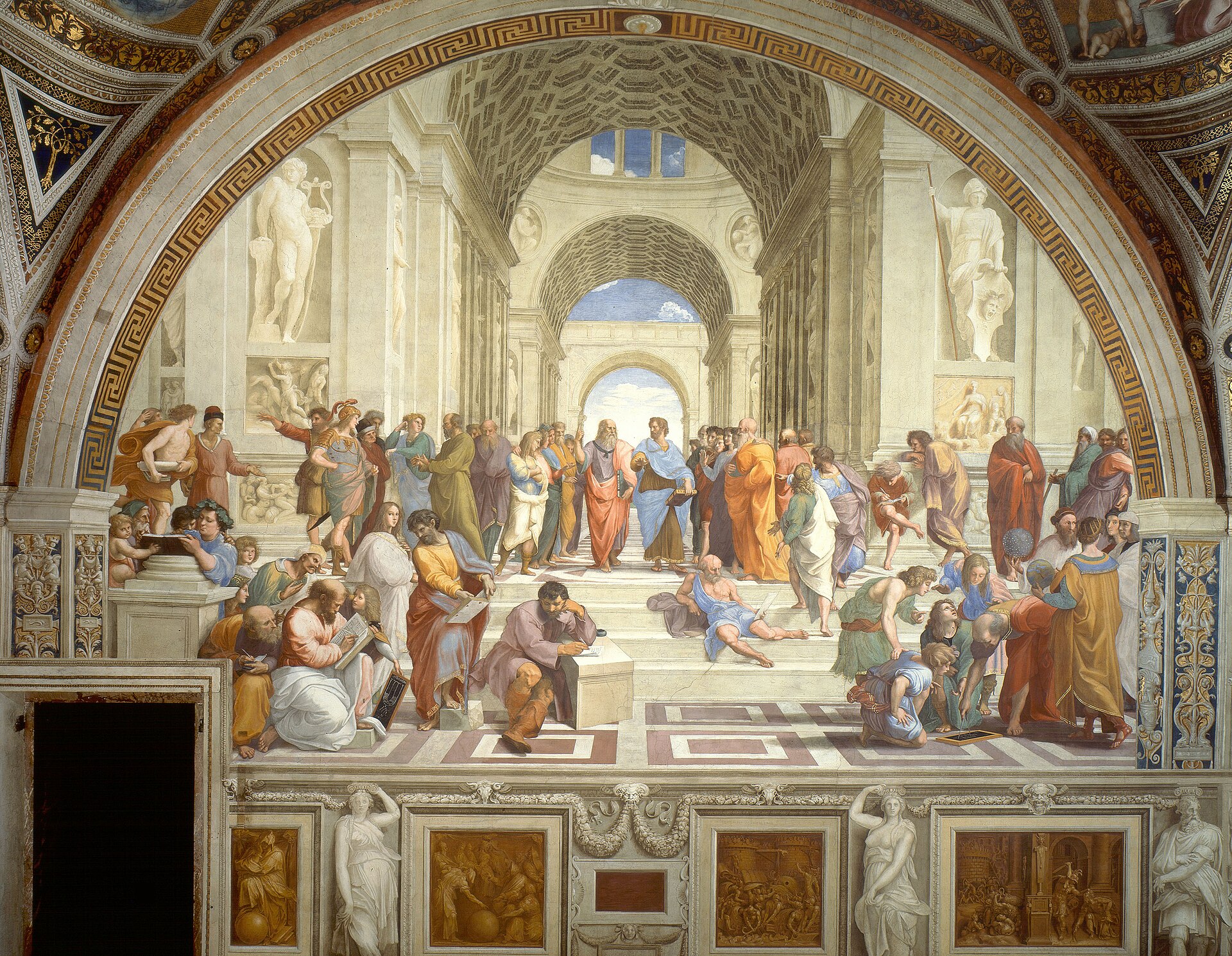 Zoroaster, holding the celestial globe, as imagined by Raphael in The School of Athens